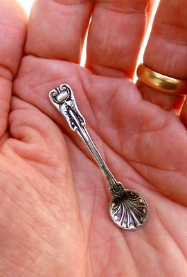 #ad SOLID 925 Sterling silver Mini Spoon Small spoon for baby Sugar Serving Spoon $31.95
