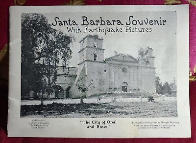 #ad Vintage 1925 quot;Santa Barbara Souvenir With Earthquake Picturesquot; photo booklet VG $25.99