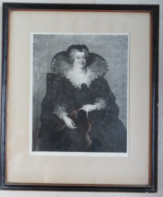 #ad LIONEL LE COUTEUX AFTER RUBENS MARIA DE MEDICI ANTIQUE ETCHING FRAMED SIGNED GBP 480.00