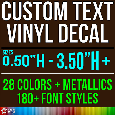 #ad Custom Text Vinyl Lettering Sticker Decal Window Trailer Business Car Name Boat $6.99