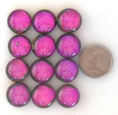#ad dichroic glass cabochon lot of 12 fused COE 90 cab hand made crafted $7.95