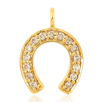 #ad 14k Gold Diamond Horse Shoe Design Pendant Charms Handmade Jewelry $276.00