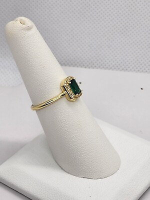 #ad Brand New Sterling Silver 925 Green Gold Band Ring $30.00