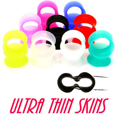#ad #ad PAIR ULTRA THIN SKINS TUNNELS Silicone Ear Skins Ear Gauges Soft Ear plugs $4.99