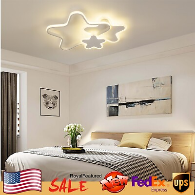 #ad Acrylic Star Ceiling Light LED Ceiling Fixture DimmableRemote Kids Room Decor $70.82