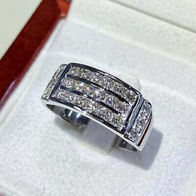 #ad 925 Silver Cubic Zircon Ring Women Pretty Wedding Jewelry Gift Sz 6 10 C $3.03