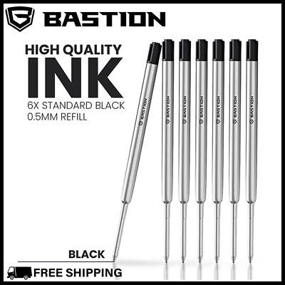 #ad BASTION BLACK INK REFILL REPLACEMENT CARTRIDGE Bolt Action Ballpoint Fine Pens $8.99
