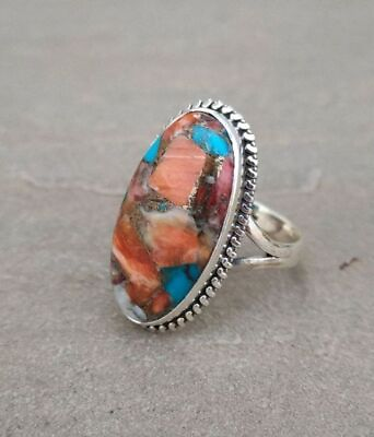 #ad Oyster Turquoise 925 Sterling Silver Ring Valentine Day Jewelry All Size SP 647 $18.49