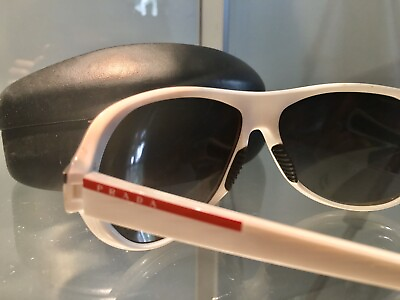#ad NIB PRADA Sunglasses W’s M’s Unisex White Frame Sport Comfortable Made In ITALY $180.00