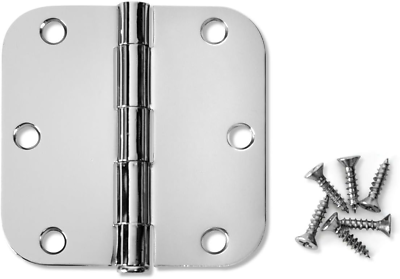 #ad 12 Pack Polished Chrome Door Hinge 3.5quot; Inch X 3.5quot; Inch with 5 8quot; Inch Radiu $47.55