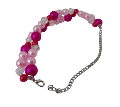 #ad New Bracelet Beads Pink Handmade Beaded Women Elegant Fashion Jewelry Style Gift $118.11