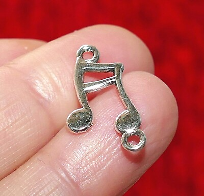 #ad 6x Music Note 2 Hole Connector Charms for Bracelet Necklace Pendant Silver Tone $4.99