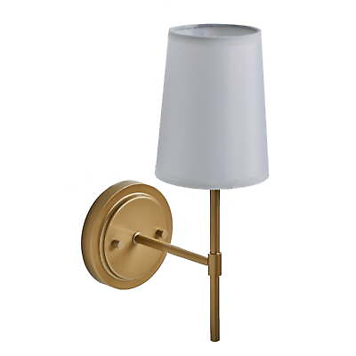 #ad 1 Light Wall Sconce Burnished Brass with Fabric Shade with Bulb $33.19