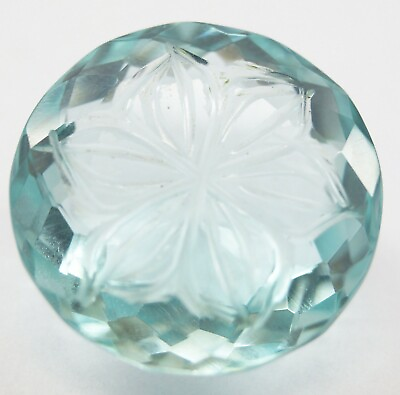 #ad AAA Quality 46 Ct Certified Brazilian Carving Sky Blue Round Topaz Loose Gems $10.36