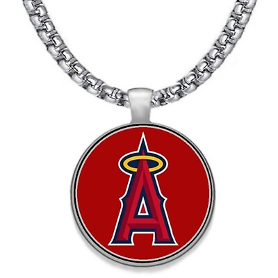 #ad Large Los Angeles LA Angels 24quot; Chain Stainless Pendant Necklace FREE SHIP#x27; D30 $20.95