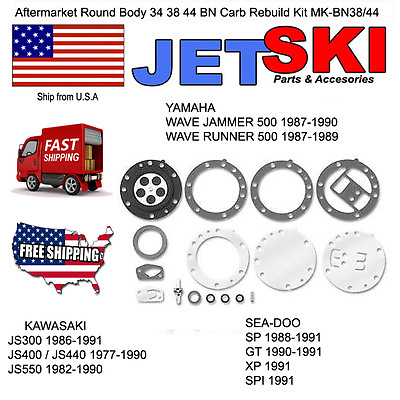 #ad NEW Kawasaki Round Body Mikuni Carburetor Rebuild Kit JS 400 440 440SX 550 USA $15.84