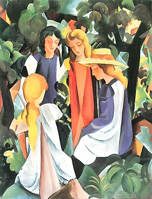 #ad Four girls by August Macke art painting print $7.19