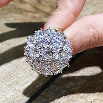 #ad Fashion 925 Silver Filled Women Jewelry Gift Cubic Zircon Wedding Ring Sz 6 10 C $3.20