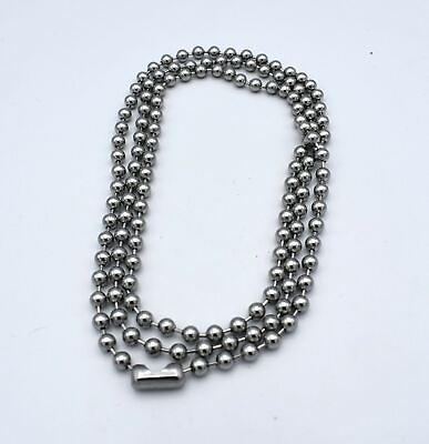 #ad 28 INCH 6MM STAINLESS STEEL SILVER BALL CHAIN WITH A STANDARD MILITARY CLASP $8.17
