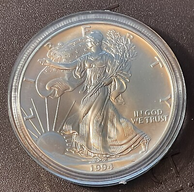 #ad 1994 American Silver Eagle One Ounce #274 No Reserve Better Date $79.00