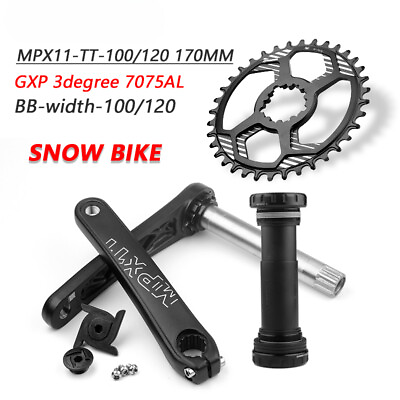 #ad Snow Bike Crankset 170mm Crank 28T 30T 32T 34T 36T 38T Chainring GXP with BB $122.00