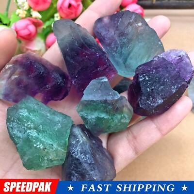 #ad Natural Fluorite Quartz Crystal Purple Stones Poli Hot Gravel Sale $1.08