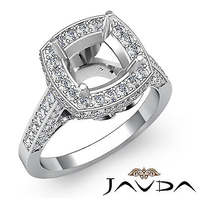 #ad Diamond Engagement Ring Halo Setting 18k White Gold Cushion Semi Mount 1.3Ct $2519.00