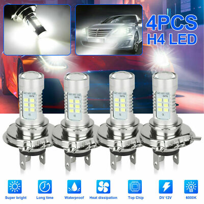 #ad 4x H4 9003 HB2 6000K LED Headlight High Low Beam Bulbs Kit Super Bright White $9.99