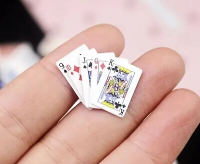 #ad Miniature Playing Poker Mini Deck Of Cards 1:12 Dollhouse Decoration Fast Ship $3.99