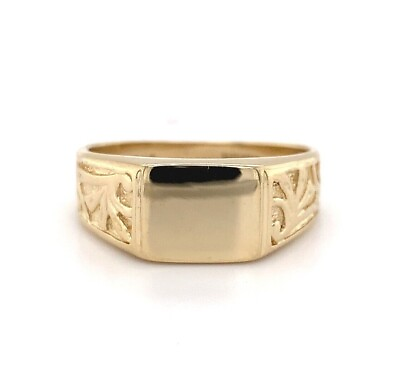 #ad 14k Yellow Gold Blank Signet Ring Jewelry #J5770 $405.00