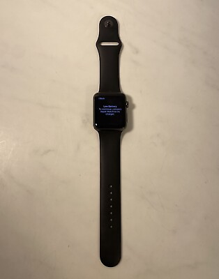 #ad PARTS OR REPAIR Apple Watch 7000 Series ? 42mm Powers On Black Band LOCKED $28.45
