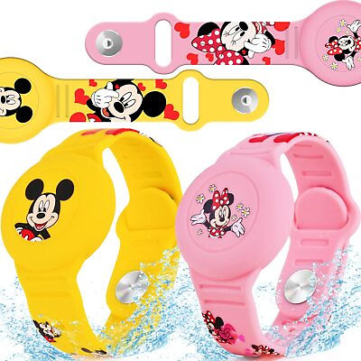 #ad 2 Pack AirTag Bracelet for Waterproof Cute Cartoon Air tag Holder with Watc... $21.99