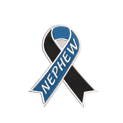 #ad Loss of a Nephew Support Ribbon Blue amp; Black Patch Embroidered Iron on Applique $4.47