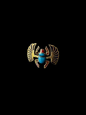 #ad Winged Scarab Beetle Pendant with Beautiful Colours Handmade Egyptian Jewlery $72.00