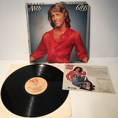 #ad ANDY GIBB Shadow Dancing Vinyl LP with AD INSERT 1978 RSO RS 1 3034 VG $5.57