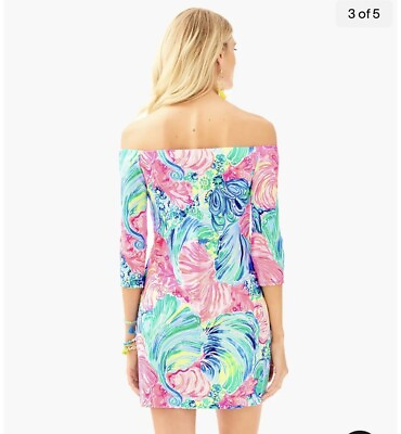 #ad Lilly Pulitzer Laurana Beach Please Multi Off Shoulder Stretch Jersey Dress $121.00