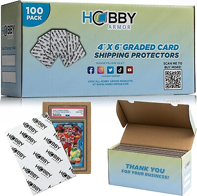 #ad Hobby Armor Graded Card Shipping Protectors 4quot; x 6quot; Slab Storage Box 100 Pack $22.99