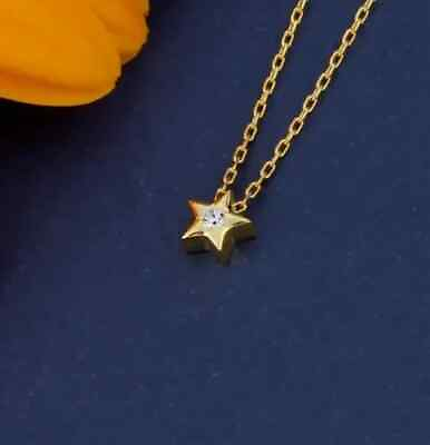 #ad Diamond Star Pendant 0.70Ct Round Cut Lab Created Women#x27;s 14K Yellow Gold Plated $69.99