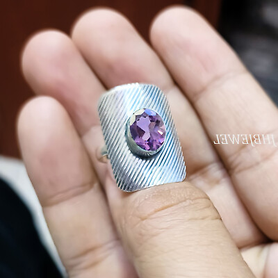 #ad Purple Amethyst Cut Gemstone Ring 925 Sterling Silver Latest Design Jewelry H433 $22.12