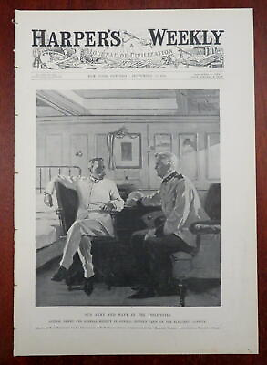 #ad Dewey Philippines Harper#x27;s Spanish American War newspaper Golf 1898 issue $42.50