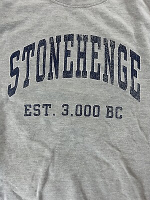 #ad Vintage Stonehenge Sweatshirt Size M Years Grey Est. 3000 BC English Heritage $19.97