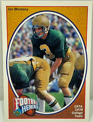 #ad Joe Montana 1991 Upper Deck College Years Football Card Heroes #1 of 9 $12.59