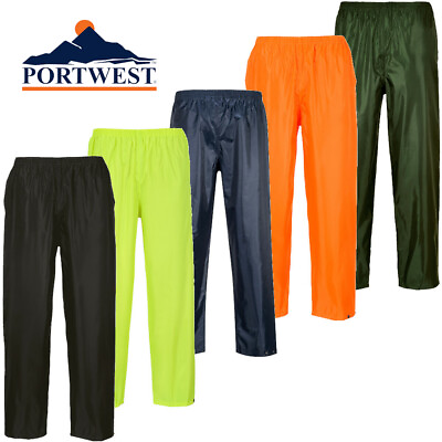 #ad Portwest S441 Classic Waterproof Rain Pants With Snap Adjustable Hems S 2XL $18.95
