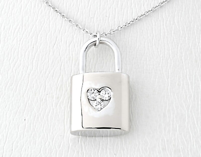#ad TIFFANYamp;Co Pendant necklace lock 3P diamonds 750 K18WG diamonds #053 $725.71
