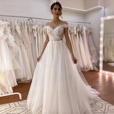 #ad Beaded Princess Wedding Dress Appliques Lace Up Ball Gown Elegant Bridal Dresses $269.99