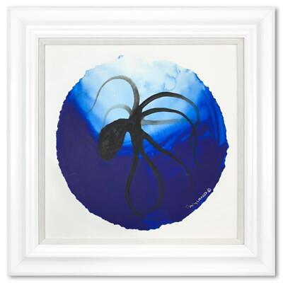 #ad Wyland quot;Octopus in Bluequot; Hand Signed Framed Original Painting Ocean Art $4200.00