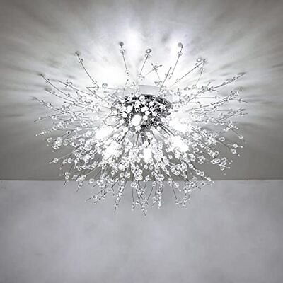 #ad Crystal Flush Mount Ceiling Light Modern Sputnik Firework Ceiling Lamp $70.87