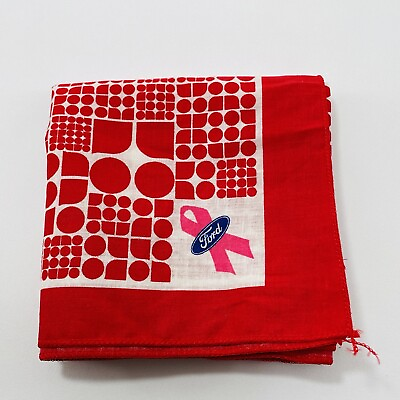 #ad Kate Spade Ford Susan Komen Breast Cancer Awareness Bandana Handkerchief Red 21” $24.99