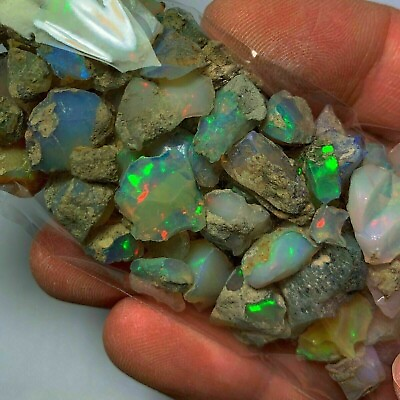 #ad 50 Cts 100 % Natural Ethiopian Jumbo Welo Fire Opal Rough Specimen Gemstone Lot $25.99