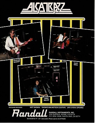 #ad RANDALL AMPS ALCATRAZZ BONNET GARY SHEA JIMMY WALDO 1984 Print Ad $5.95